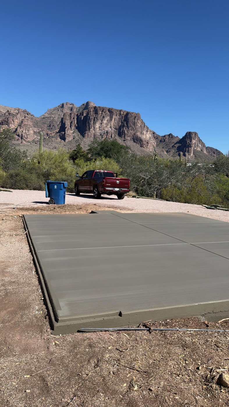 Finished concrete pad