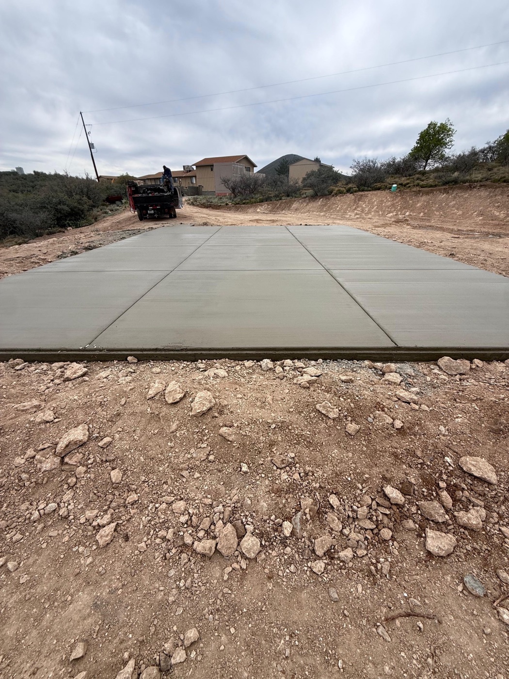 Finished concrete pad
